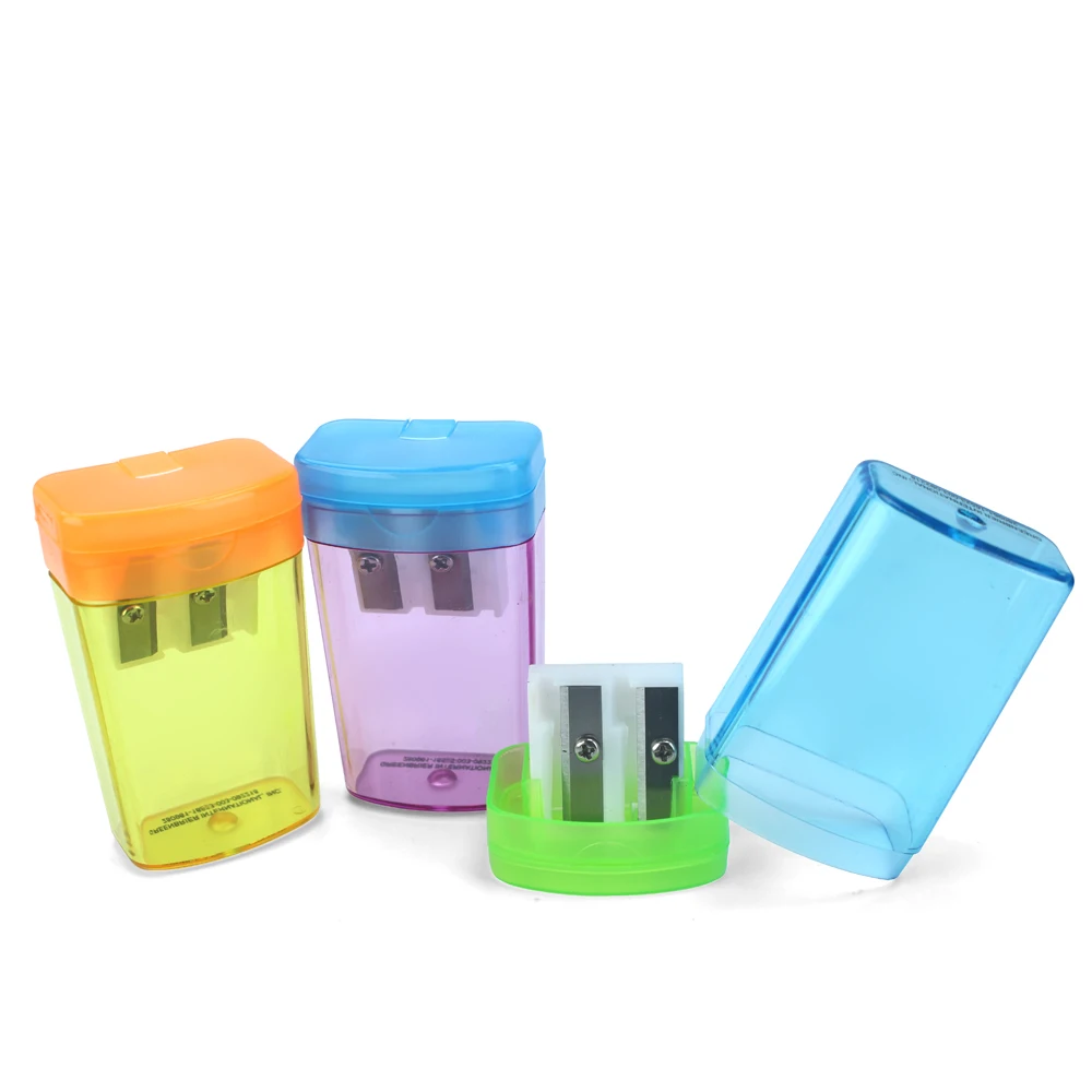 학생용 플립 더블 홀 연필 샤프너, 편리하고 내구성 있는 고급 블리스 터 포장, 614A-2plus, 세트당 2 개