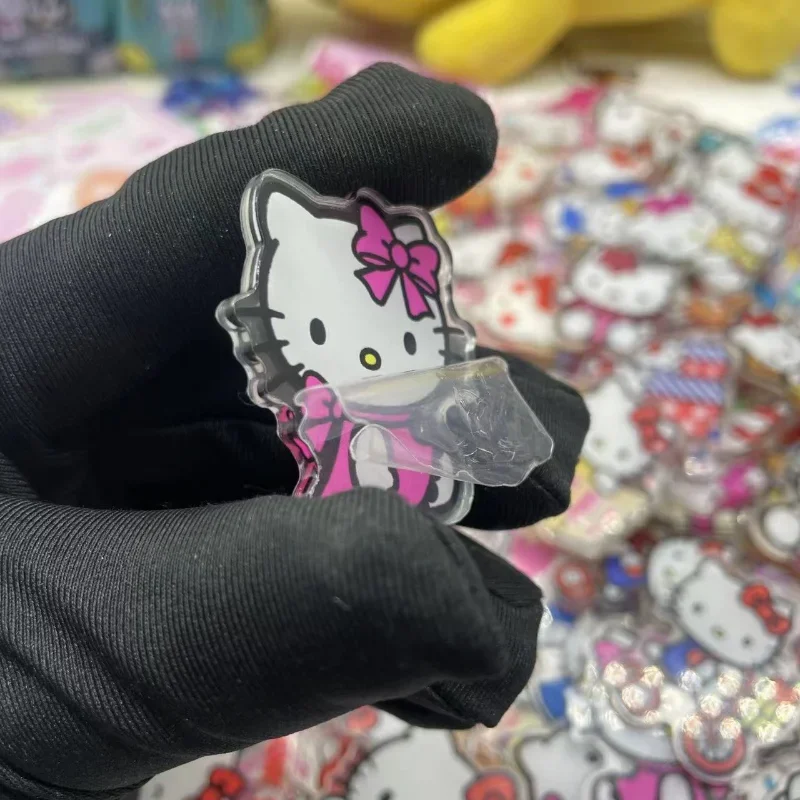 애니메이션 산리오 부품 키 버클 헬로키티 아크릴 액세서리 DIY 포켓몬 만화 피카츄 DIY 스티커 아크릴 펜던트 부품, 4cm