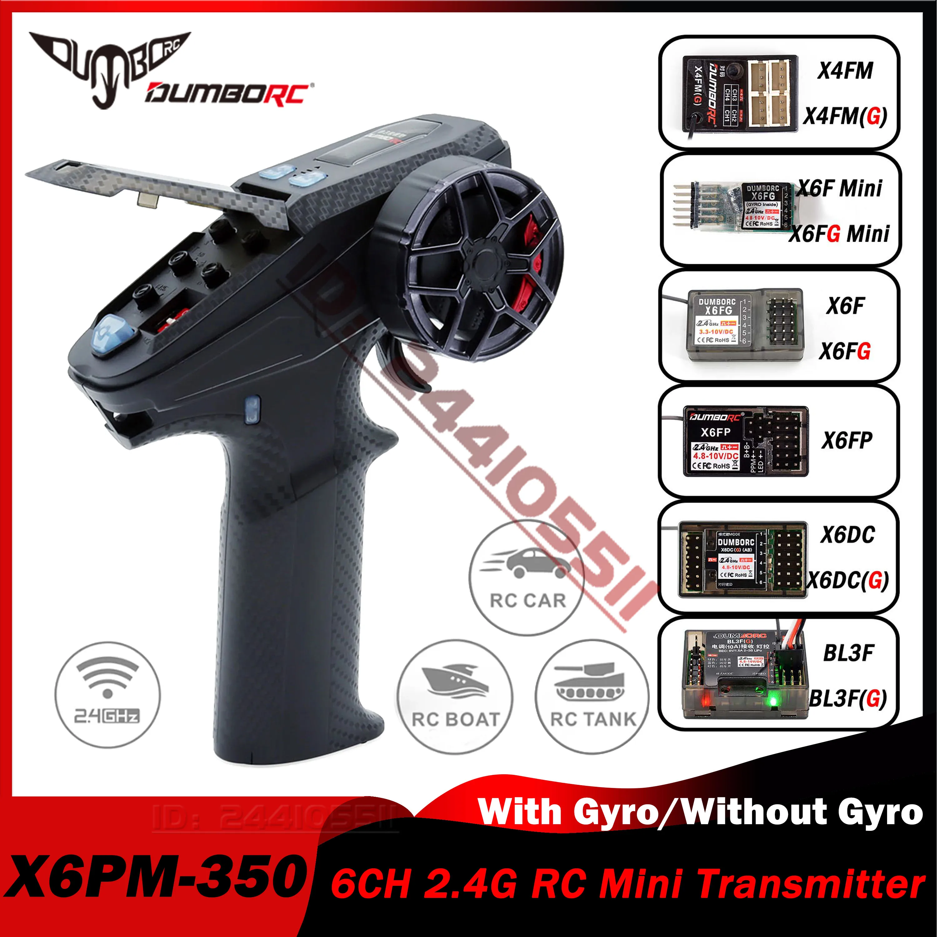DUMBORC 6CH X6PM-350 미니 송신기, 2.4G 4.8-12V, X4FG, X6DCG, X6FP, BL3FG 자이로 수신기, RC 자동차 보트 탱크 모델 장난감 title=DUMBORC 6CH X6PM-350 미니 송신기, 2.4G 4.8-12V, X4FG, X6DCG, X6FP, BL3FG 자이로 수신기, RC 자동차 보트 탱크 모델 장난감 