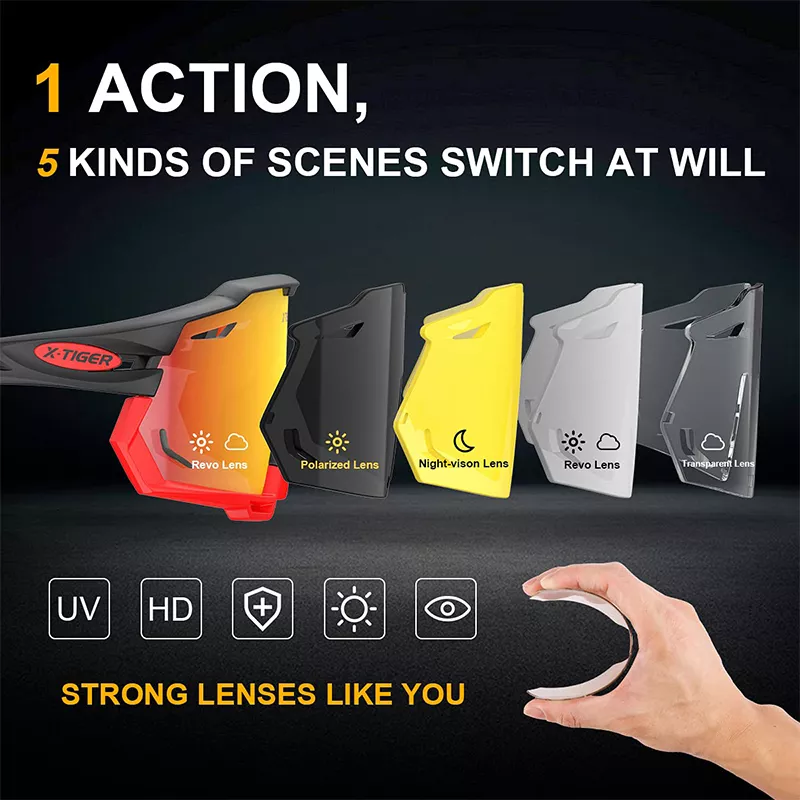 X-TIGER 사이클링 선글라스 남자 여자 편광 된 태양 안경 UV400 UV400 사이클링 선글라스 야외 스포츠 선글라스