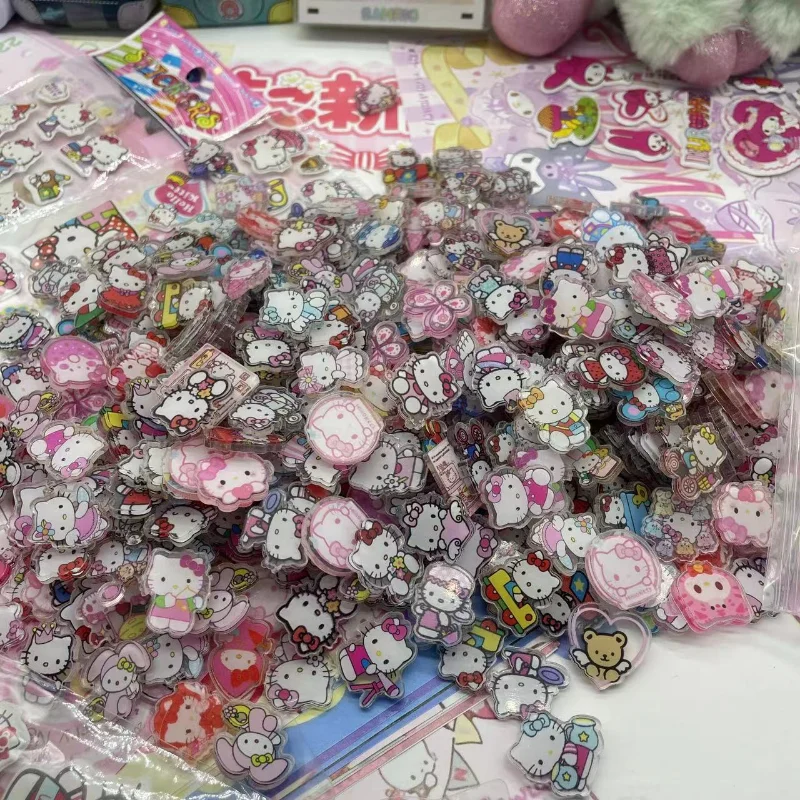 헬로키티 아크릴 DIY 포켓몬 만화, 산리오 멜로디 스페이드 피카츄, 일본 애니메이션 스티커, 귀여운 퍼즐 그림