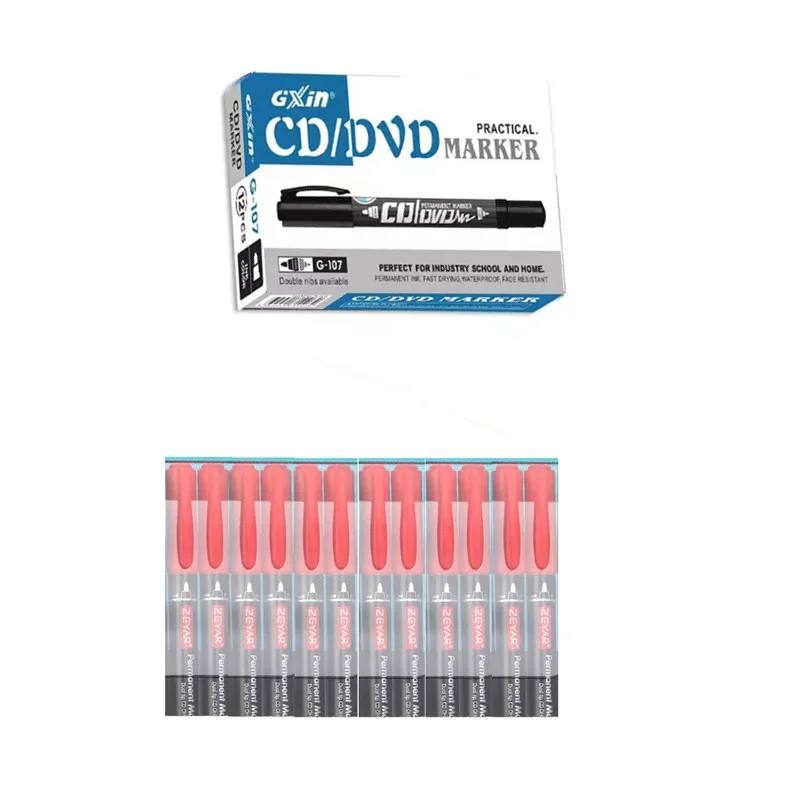 Gxin G-107 컬러 영구 마커, 12PCs 아트 펜, 듀얼 팁, 방수, 실용적인 펜, 산업 학교 및 가정용, 색상