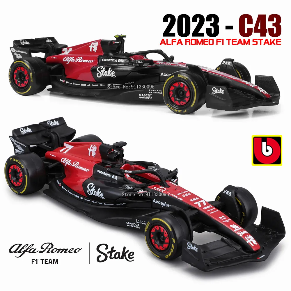 Bburago 1:43 Alfa Romeo F1 팀 스테이크 2023 C43 #24 Zhou Guanyu #77 Valtteri Bottas 합금 자동차 다이 캐스트 모델 장난감 수집품 title=Bburago 1:43 Alfa Romeo F1 팀 스테이크 2023 C43 #24 Zhou Guanyu #77 Valtteri Bottas 합금 자동차 다이 캐스트 모델 장난감 수집품 