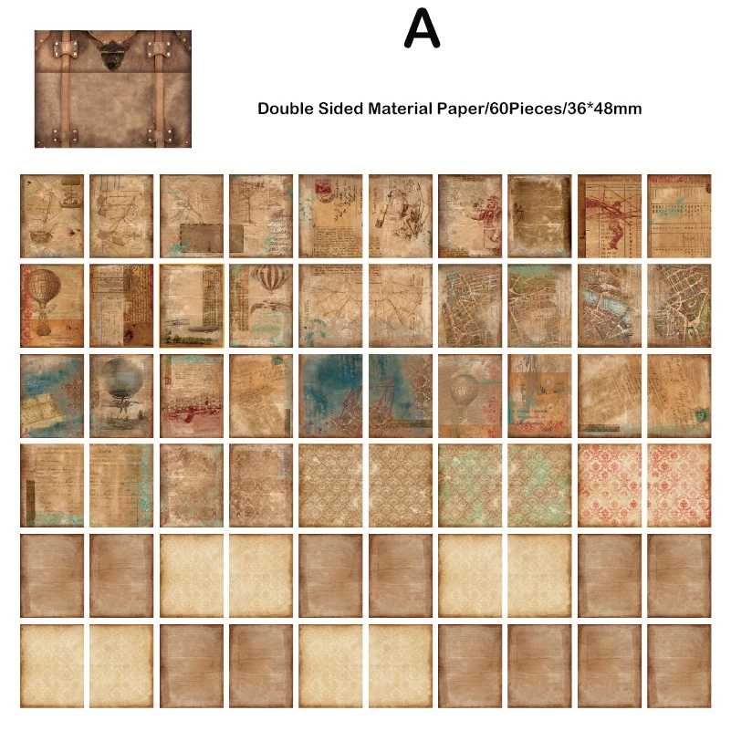 Journamm 빈티지 스크랩북 종이 장식 문구 용품, 아트 콜라주 정크 저널 플래너, DIY 사진 앨범 재료, 팩당 60 개