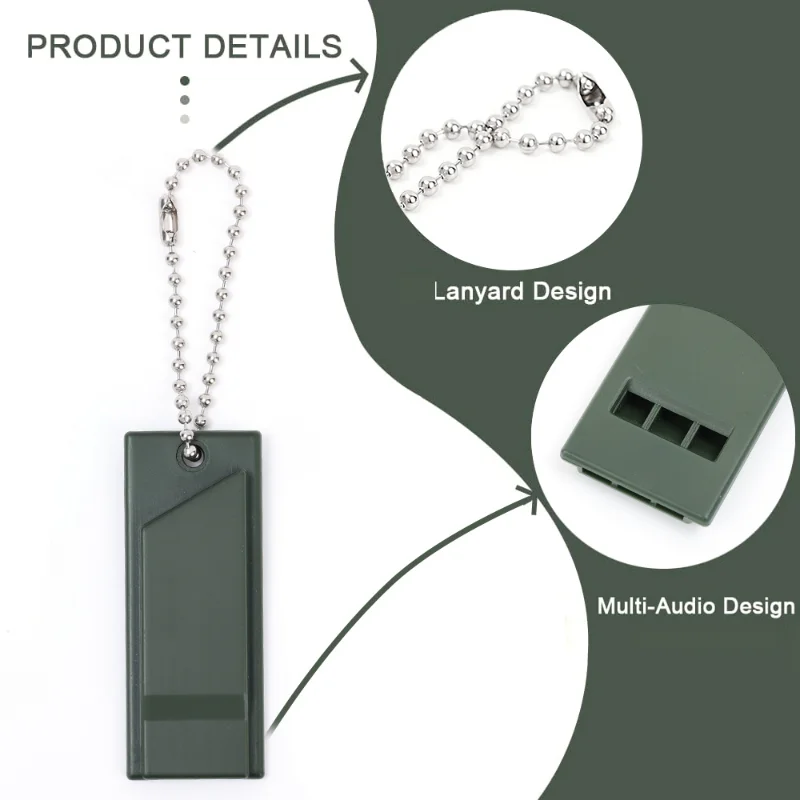 3 주파수 높은 데시벨 생존 휴대용 야외 다중 오디오 휘슬, 캠핑 비상 하이킹 액세서리 Edc 도구