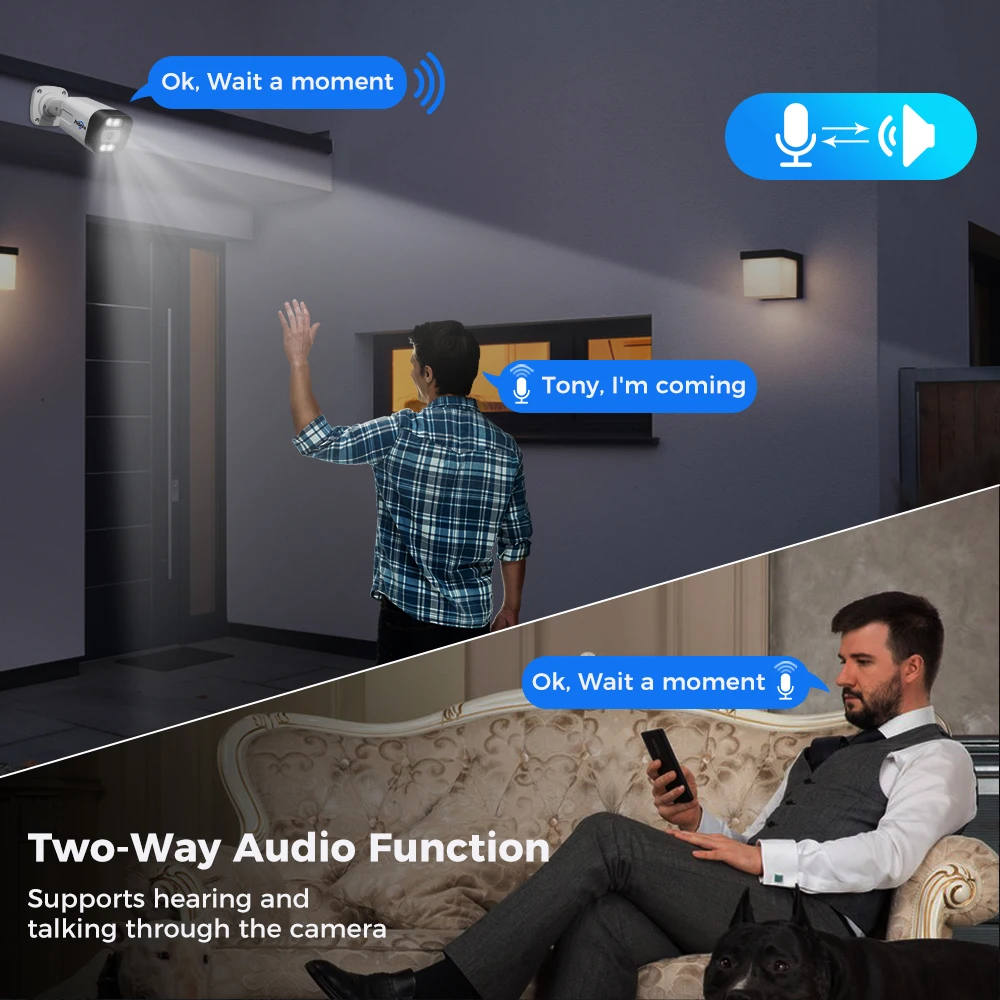 Hiseeu POE 컬러 나이트 비전 얼굴 감지 방수 CCTV 카메라, POE 5MP 8MP, 4K IP 카메라, H.265 비디오 보안 감시