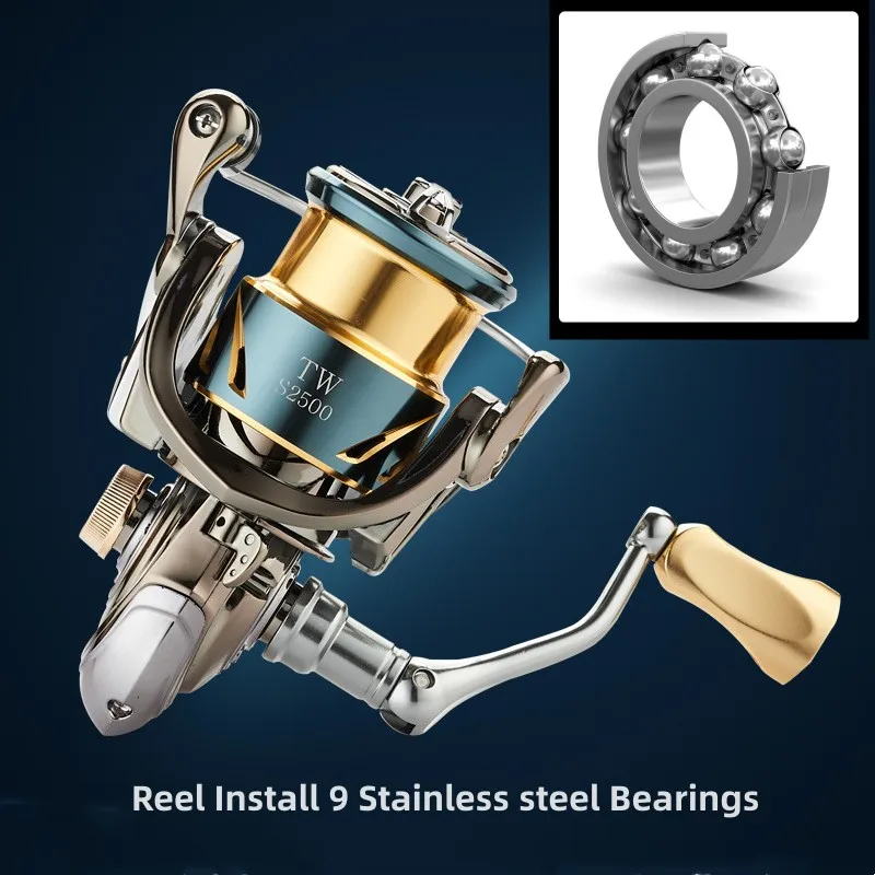 Mavllos 체이서 송어 스피닝 릴, 초경량 얕은 스풀 베이스 스피닝 릴, 도미 낚싯대, 드래그 파워 15Kg 비율 5.1:1