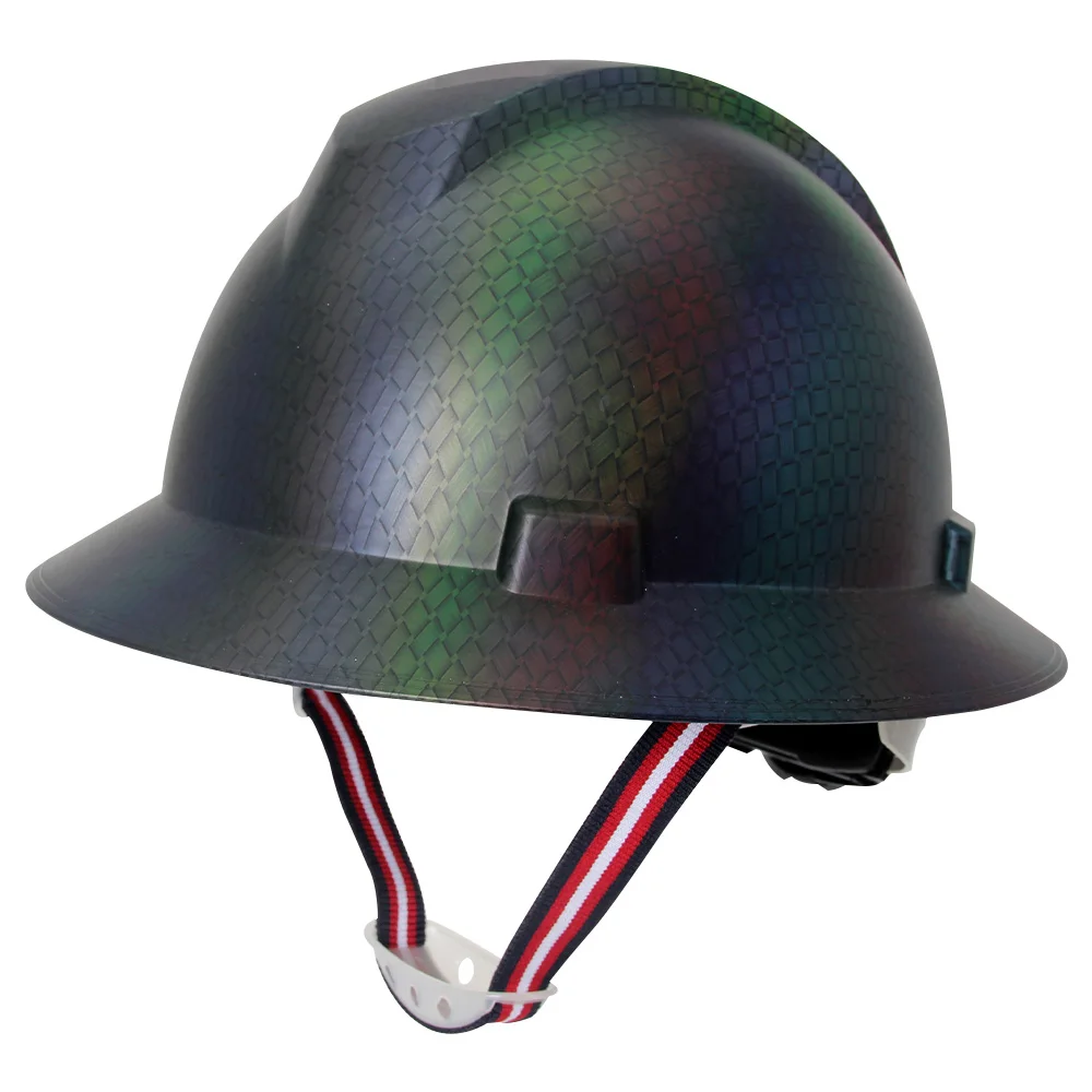 탄소 섬유 해골 패턴 풀 브림 하드 햇, 엔지니어 건설 안전 헬멧, ABS 조정 가능 ANSI 하드 햇 보호