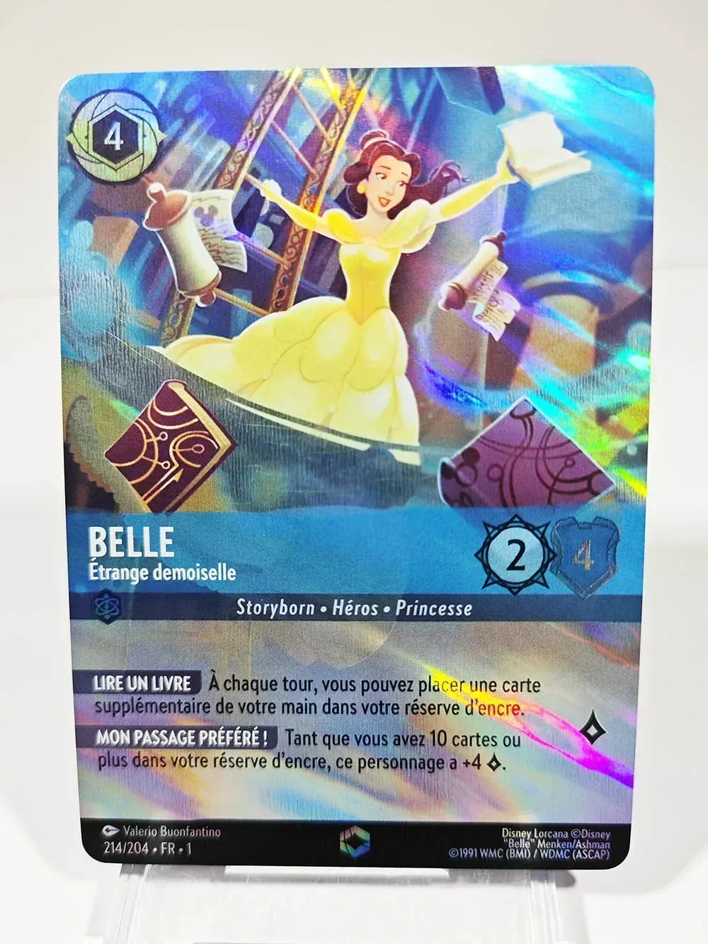 TCG 게임 카드, 디즈니 로르카나 프록시 프렌치 포일 하이 퀄리티, 엘사 미키 마우스 벨, 오로라 알라딘, 지니 스티치 팅커 벨