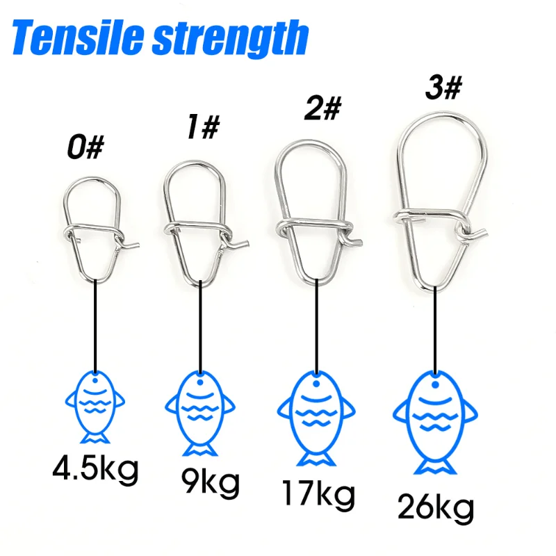 조롱박 스테인레스 스틸 낚시 걸이식 스냅 타원형 분할 링 빠른 잠금 커넥터 고품질 배럴 회전 태클, 100 피스