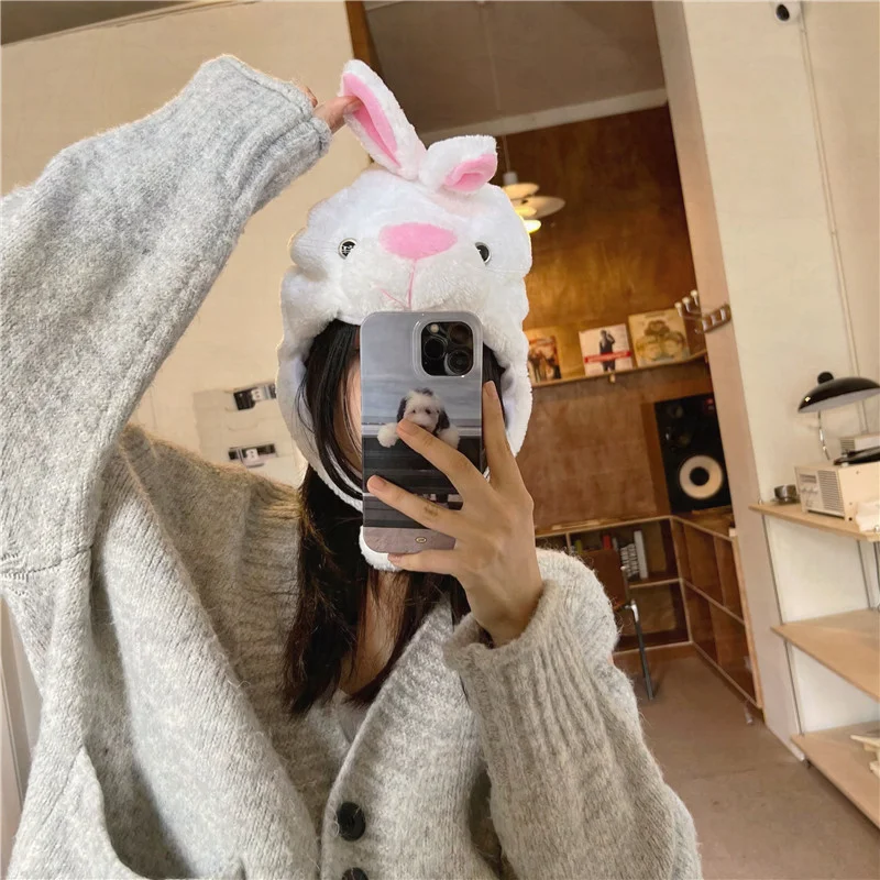 헬로 키티 귀여운 봉제 어린이 모자, 만화 모자, 두꺼운 학생 귀 보호 승마 모자, 가을 및 겨울