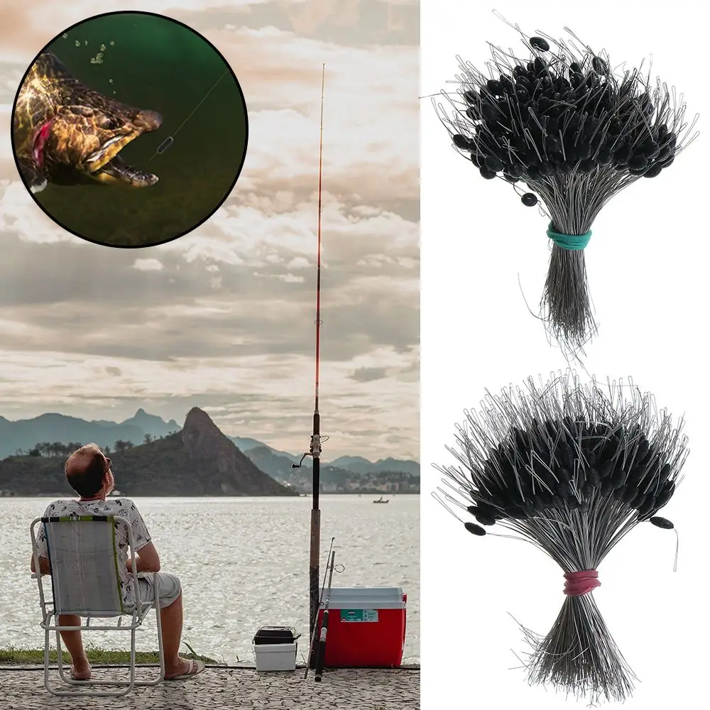 블랙 플로트 낚시 보버 실리콘 스토퍼 스페이스 콩 커넥터, 낚싯줄 저항 낚시 액세서리, 팩당 300 개