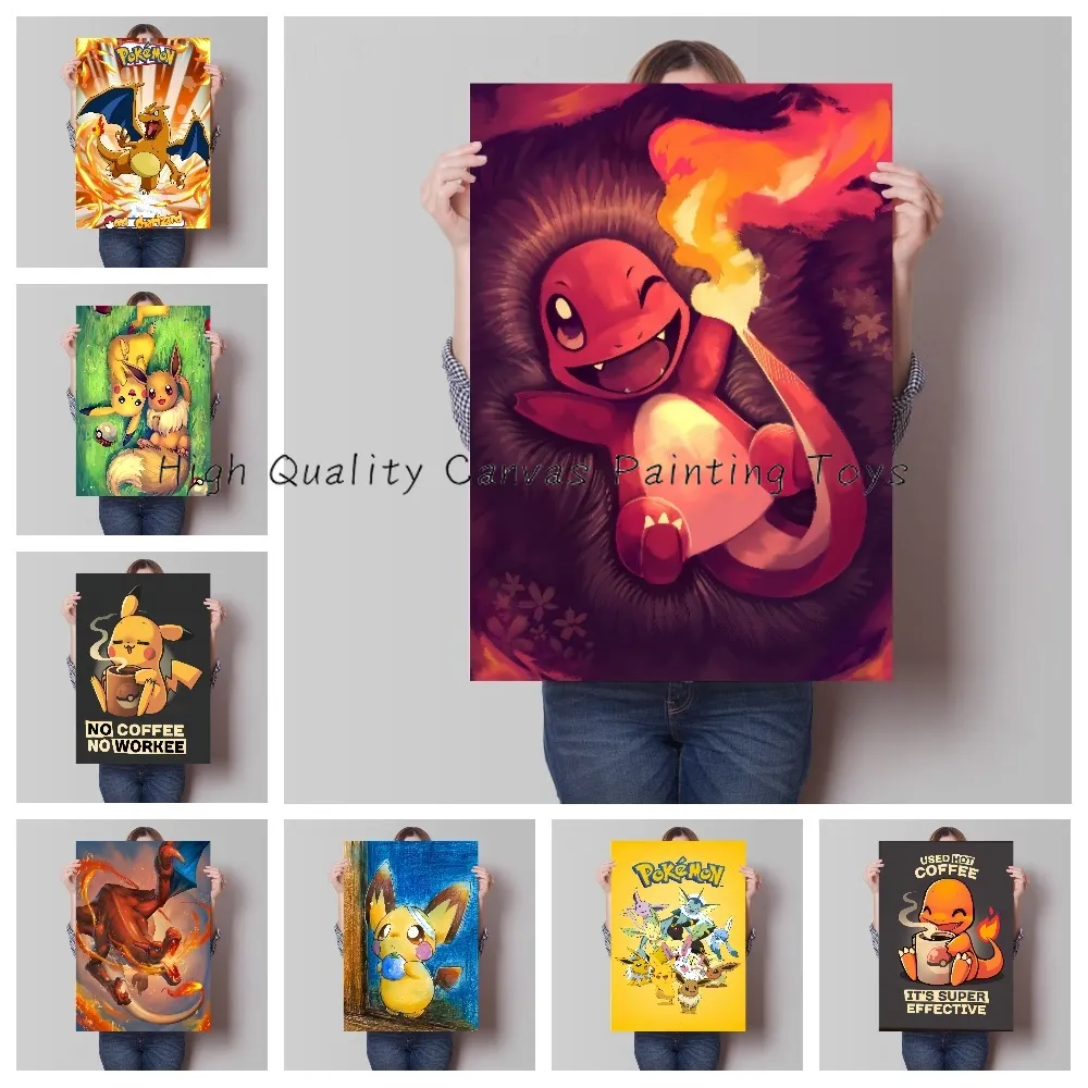 포켓몬 잠만보 피카츄 주변 음료 커피 포스터, 빈티지 애니메이션 캔버스 페인팅 아트 벽, 어린이 침실 장식 title=포켓몬 잠만보 피카츄 주변 음료 커피 포스터, 빈티지 애니메이션 캔버스 페인팅 아트 벽, 어린이 침실 장식