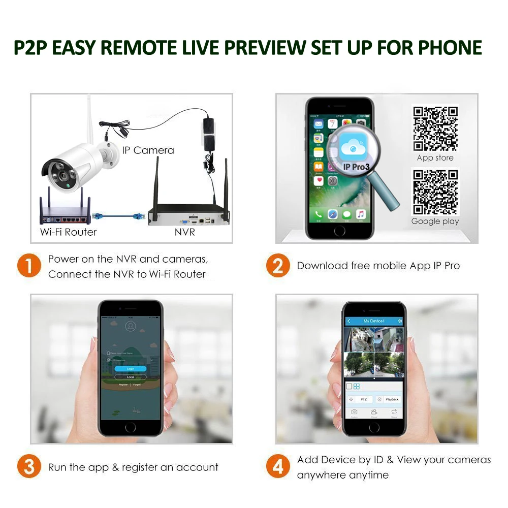 실내 야외 무선 NVR 키트, 8CH, 3.0MP 오디오, FHD, P2P, IR 나이트 비전 보안, 3.0MP 오디오, IP 카메라, 와이파이 CCTV 시스템