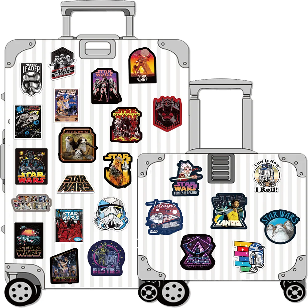 10/30/50/100pcs 디즈니 공상 과학 영화 스타 워즈 스티커 스케이트 보드 노트북 수하물 전화 오토바이 자동차 멋진 스티커 어린이 장난감