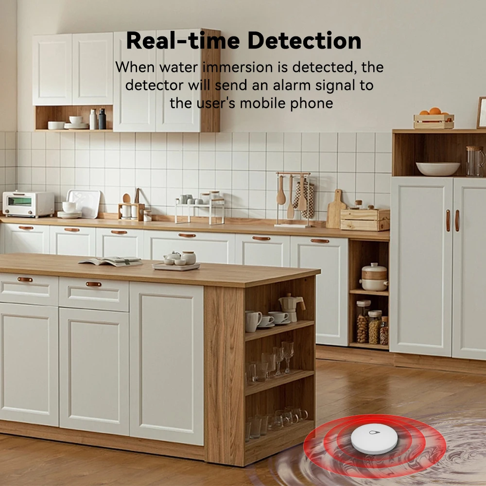 IAlarm-ZigBee 3.0 플러드 침수 누설 감지기, 링키지 보안 알람 센서 오버플로 경고 방수 스마트 홈