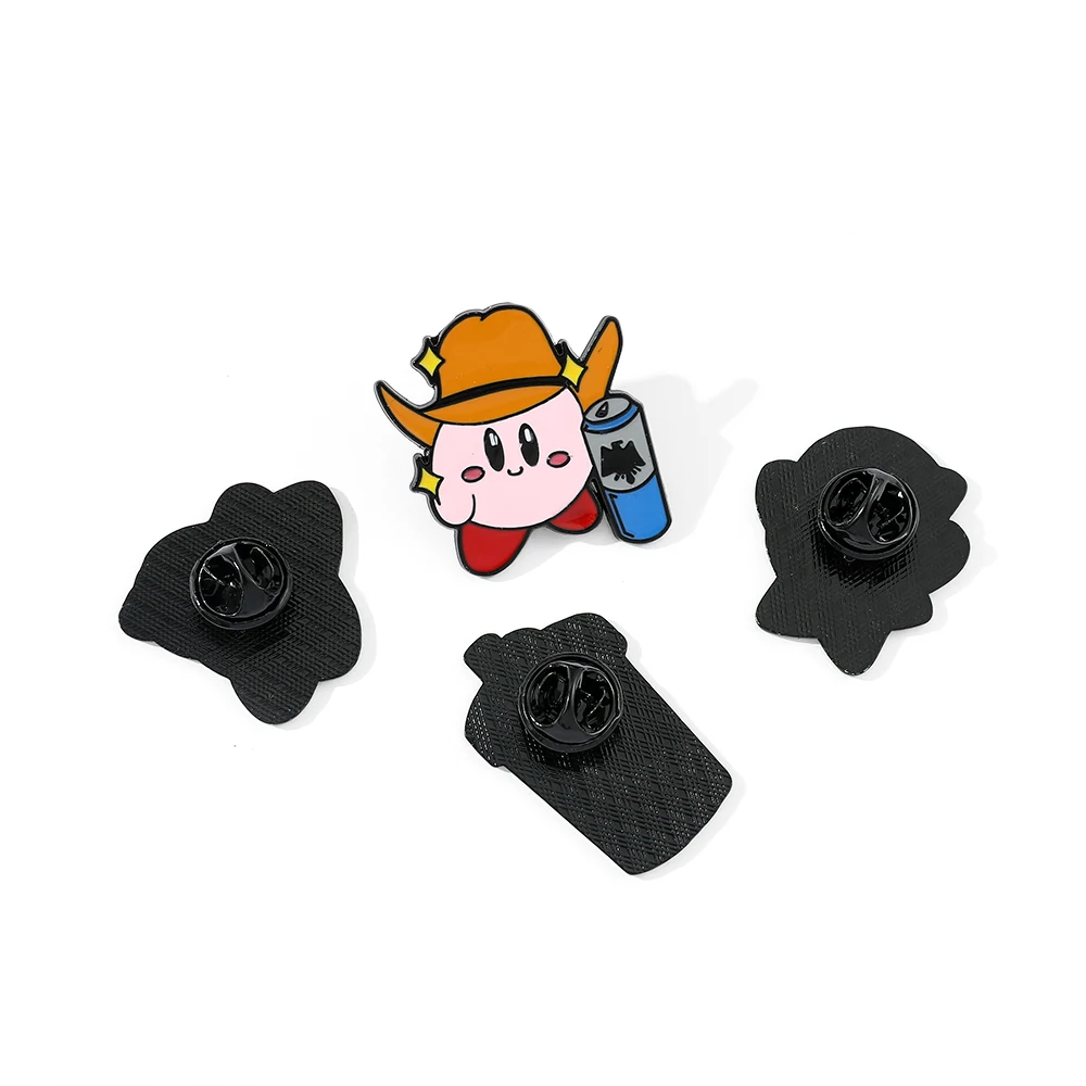 커비 브로치 핀 애니메이션 금속 에나멜 핀 배지, 배낭 청바지 의류 라펠 핀, 패션 쥬얼리 액세서리, 장식 선물