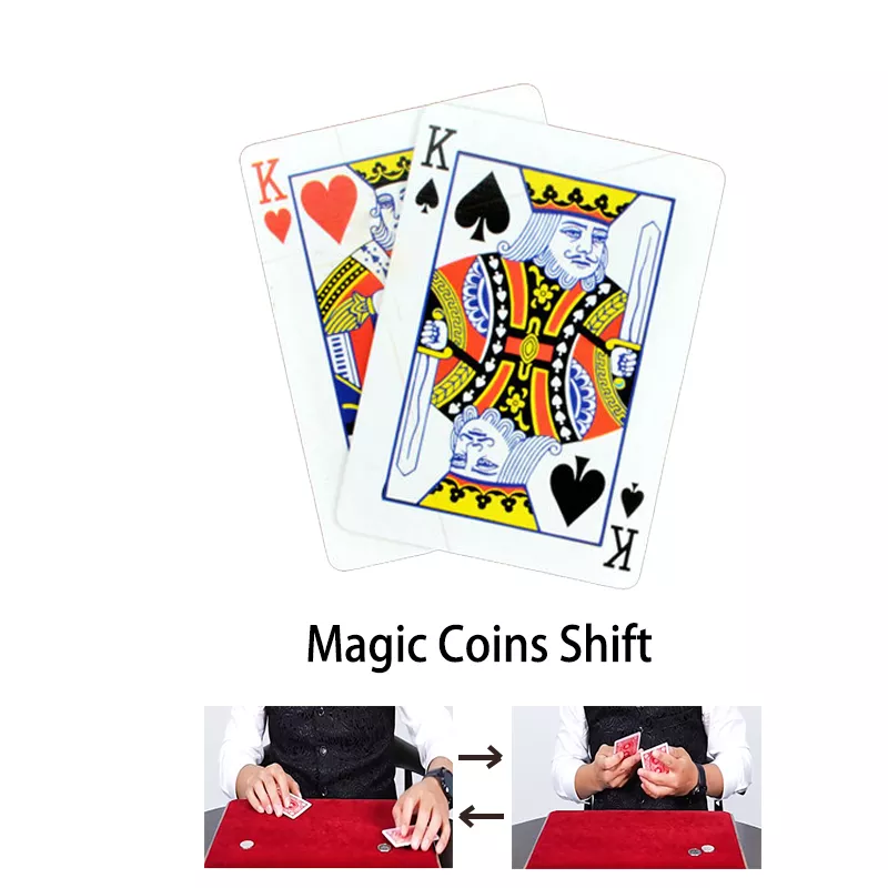 매직 카드 전송 동전 마술 트릭, 마술 소품, 클로즈업 소품, 어린이 초보자용 기믹 Magia 장난감 title=매직 카드 전송 동전 마술 트릭, 마술 소품, 클로즈업 소품, 어린이 초보자용 기믹 Magia 장난감 