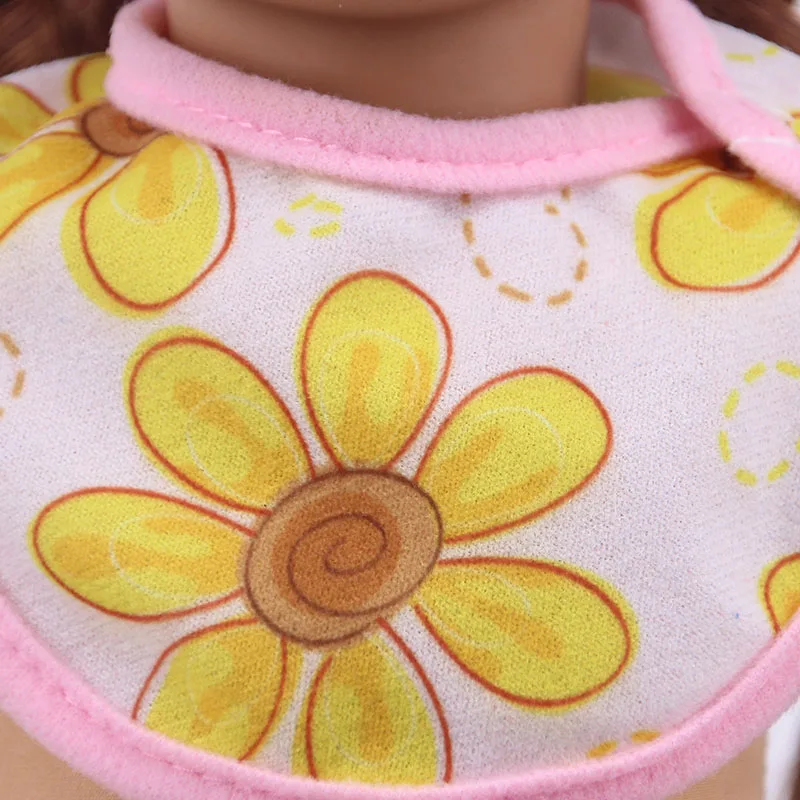 기저귀 및 턱받이 인형 의류 액세서리, 신생아 아기 및 18 인치 미국 인형 세대 소녀 명절 선물, 43cm, 로트당 2 개