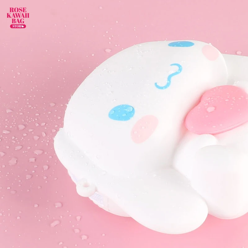 시나모롤 동전 지갑 카와이 산리오 크로스 바디 백, 실리콘 방수 귀여운 숄더백, 만화 시나모롤 공주 가방, 어린이