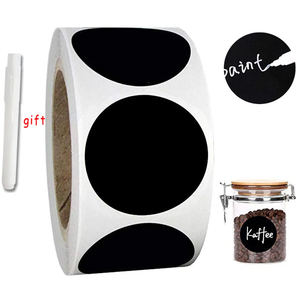 블랙 PVC 방수 라벨 스티커, 원형 필기 칠판 문구 스티커, 주방 항아리 병 마크, 120-300 개, 2 인치 title=블랙 PVC 방수 라벨 스티커, 원형 필기 칠판 문구 스티커, 주방 항아리 병 마크, 120-300 개, 2 인치