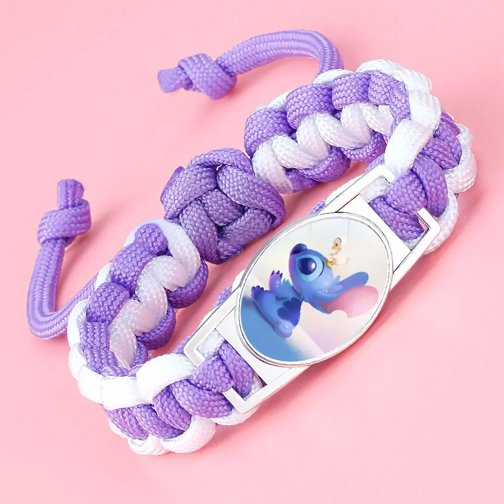 디즈니 만화 릴로 및 스티치 팔찌 인쇄 주얼리 애니메이션 피규어 스티치 귀여운 장난감, 소년 소녀 크리스마스 파티 선물