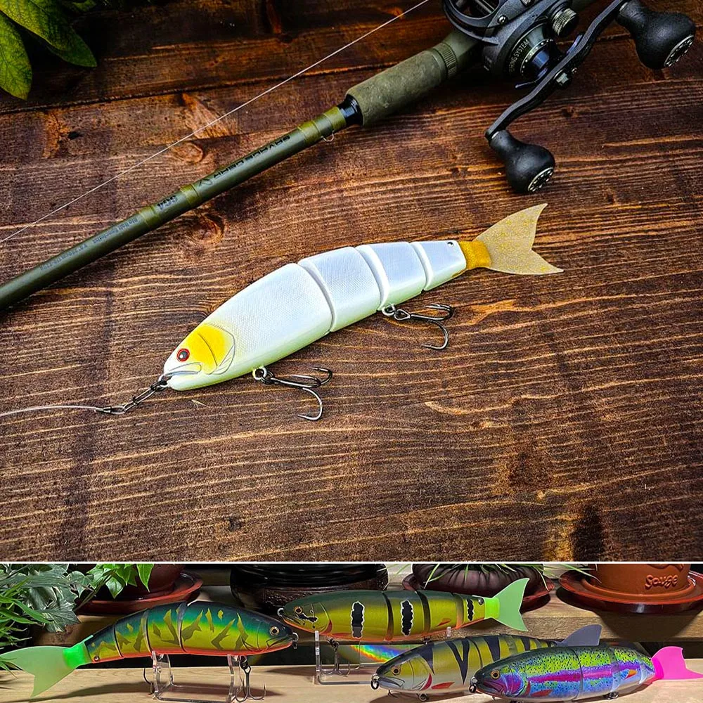 낚시 루어 수영 미끼 조인트 플로팅/싱킹 자이언트 하드 베이트 섹션 루어, 큰 미끼 배스 파이크 미노우 루어 크기 245mm