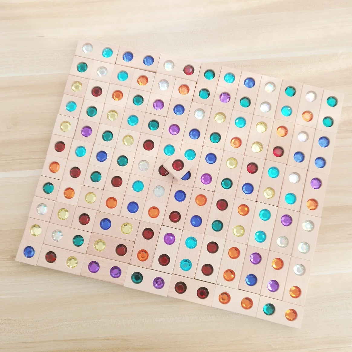 나무 장난감 보석 블록 무지개 쌓기 빌딩 블록 장난감, 천연 나무 블록, 어린이 블록, 교육용 Houten Speelgoed