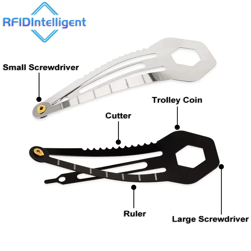 야외 여성용 EDC 자기 방어 무기, 다기능 스테인레스 스틸 헤어 클립 머리핀, 개인 방어 키체인 도구