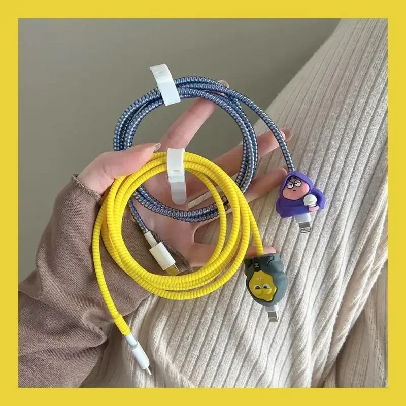 귀여운 애니메이션 충전기 케이스, 귀여운 패트릭 스타 만화, 창의적인 아이폰 데이터 케이블 보호 케이스, 달콤한 생일 선물, 20W