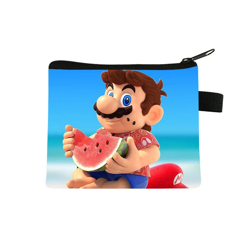 슈퍼 마리오 브라더스 동전 지갑, 만화 게임 폴리에스터 지갑, 패션 카와이 애니메이션 거치대 미니 키 코니스 보관 가방, 어린이 선물