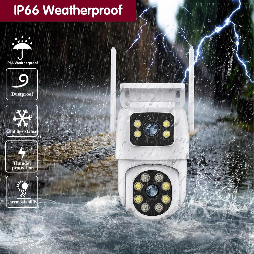 투야 무선 CCTV 감시 카메라, PTZ 와이파이 보안 카메라, 듀얼 렌즈, 듀얼 스크린, Ai 자동 추적, 스마트 라이프, 4K, 8MP