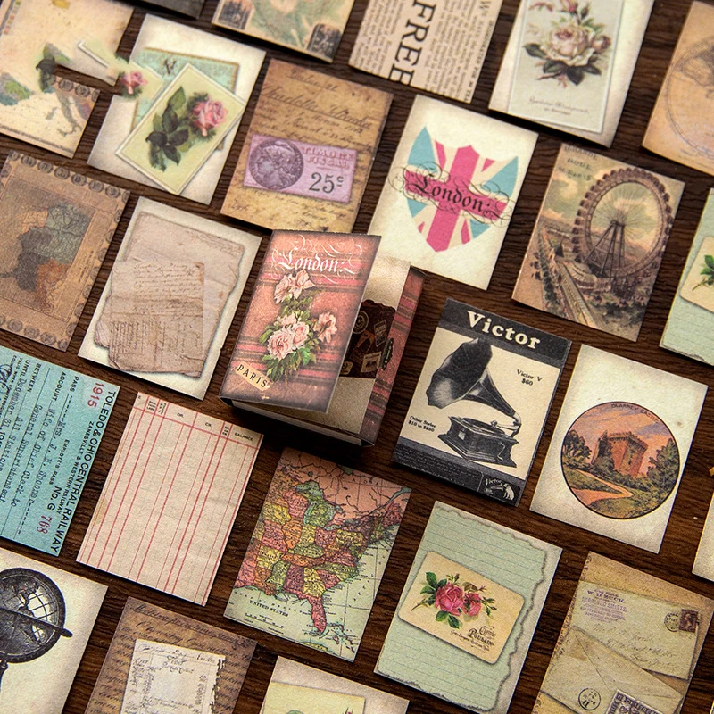 Journamm 빈티지 스크랩북 종이 장식 문구 용품, 아트 콜라주 정크 저널 플래너, DIY 사진 앨범 재료, 팩당 60 개