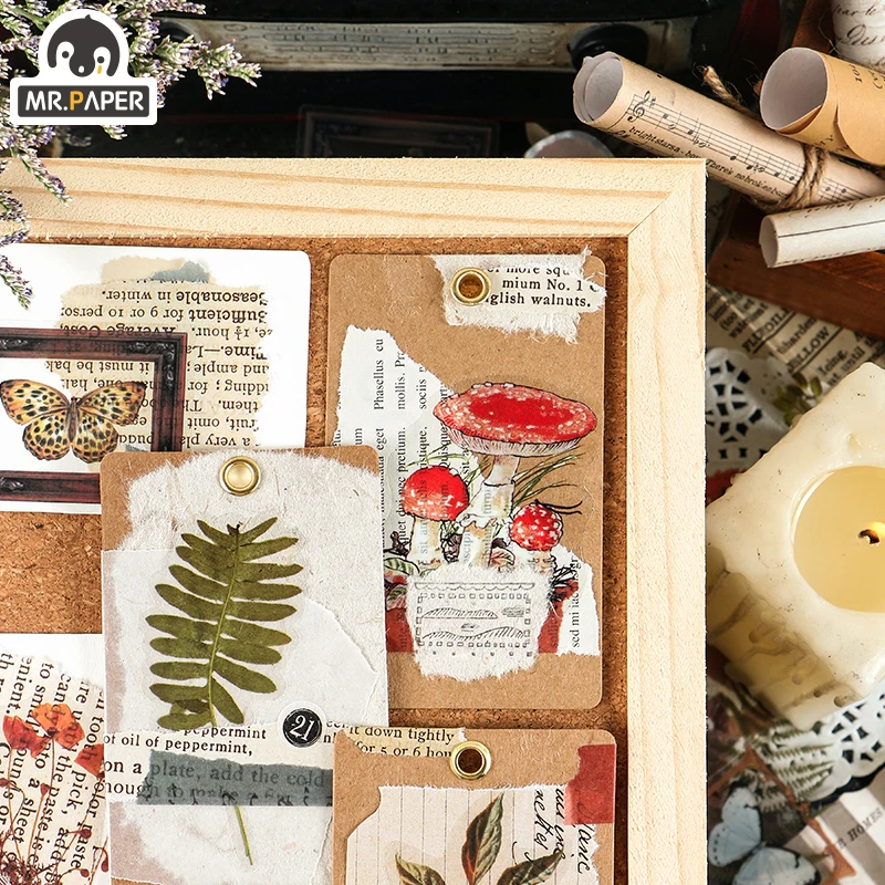 Mr.paper 6 디자인 나비 데코 일기 스티커 스크랩북 플래너 장식 라벨 문구 데칼 스쿠터 문구, 40 장