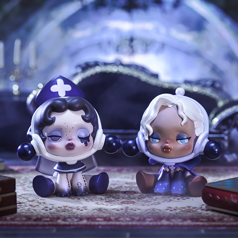 팝마트 스컬판다 고대 성 시리즈 미스터리 박스 1 개/12 개, 소장용 귀여운 블라인드 박스, 카와이 장난감 피규어