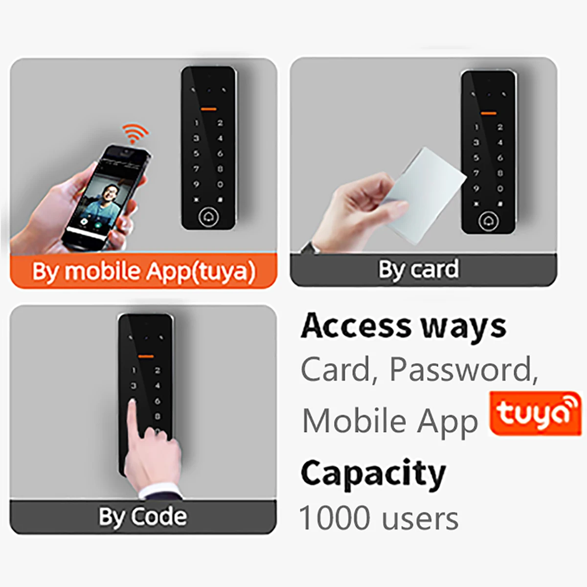 와이파이 투야 앱 문짝 출입 통제 시스템, 스마트 비디오 문짝, 전화 인터콤, IP65 방수