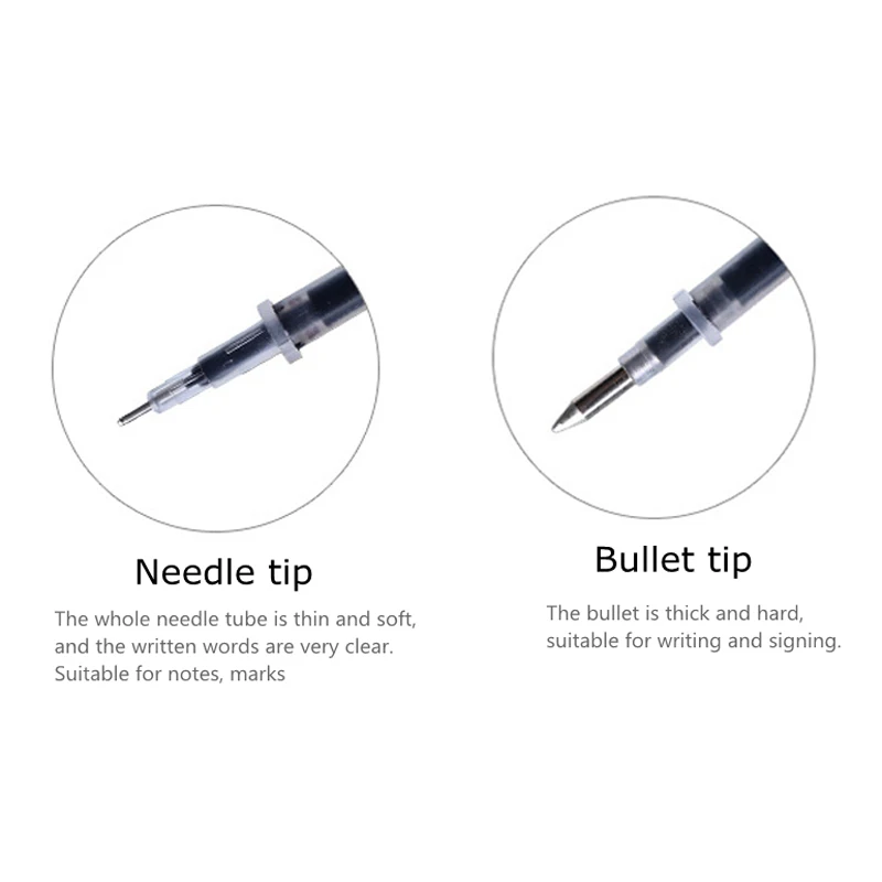 사무실용 젤 펜 리필 세트, 블루 블랙 레드 잉크 막대, 총알 바늘 팁 펜 리필, 학교 필기 문구, 0.5mm, 0.38mm, 100 개/로트