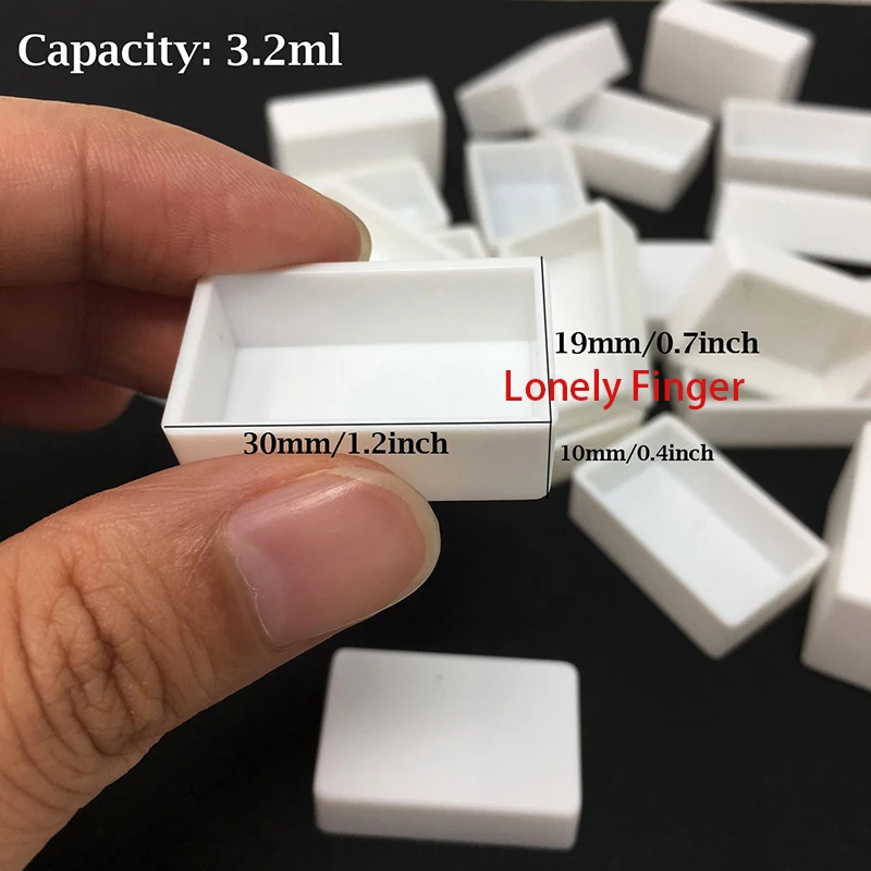 플라스틱 빈 수채화 페인트 팬, 흰색 및 투명 색상, 전체 팬 정장, DIY 금속 수채화 주석 상자, 팩 당 24 개, 3.2ML