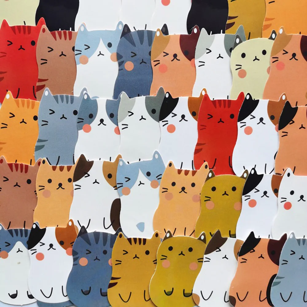 동물 고양이 귀여운 만화 스티커 10/30/40 개, DIY 노트북 수하물 스케이트 보드 그래피티 데칼 재미있는 아이 장난감