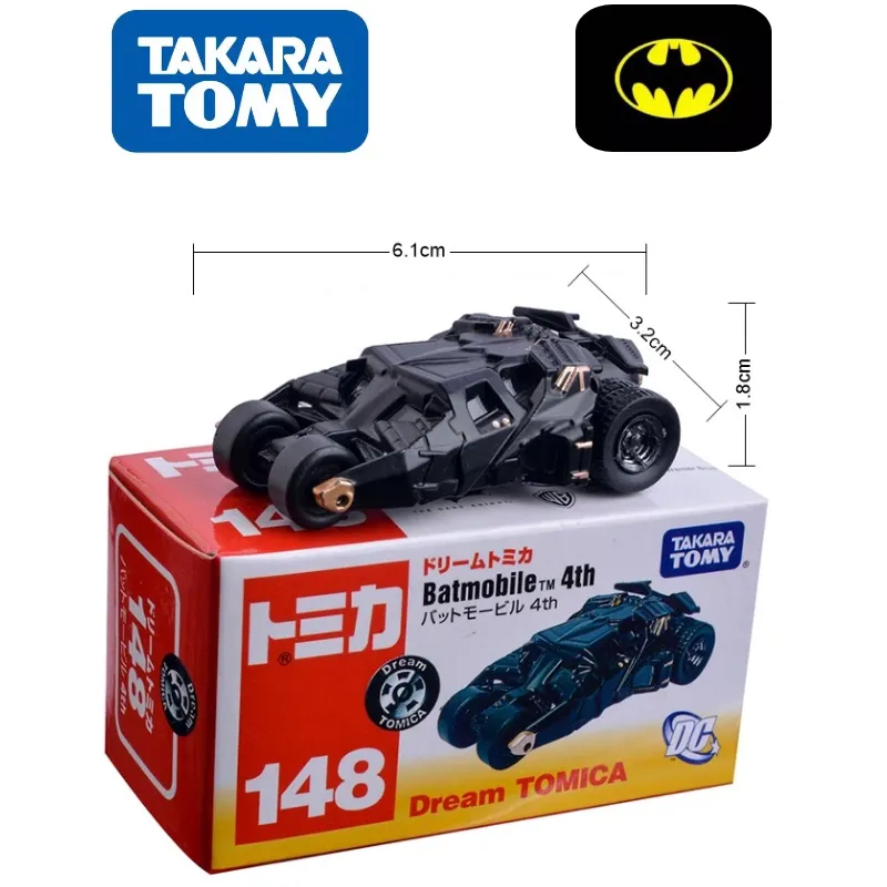 TOMY 합금 미니 자동차 시리즈 고담 영웅 배트맨 자동차, 완벽한 품질 포켓 컬렉션 애니메이션 모델 6cm 장난감 어린이 선물