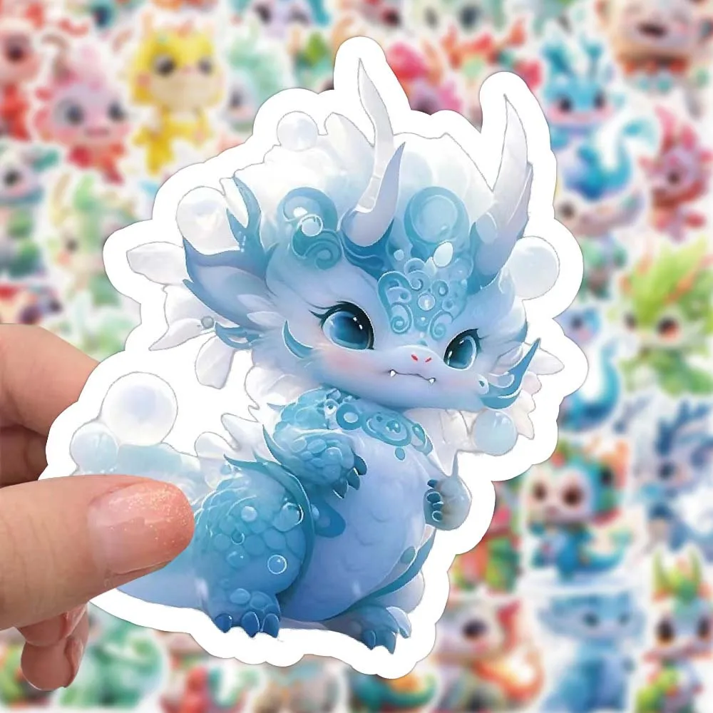 만화 귀여운 드래곤 변형 스티커 팩, 어린이 여행 수하물 노트북 헬멧 스크랩북 장식, 그래피티 데칼, 10 개, 60 개