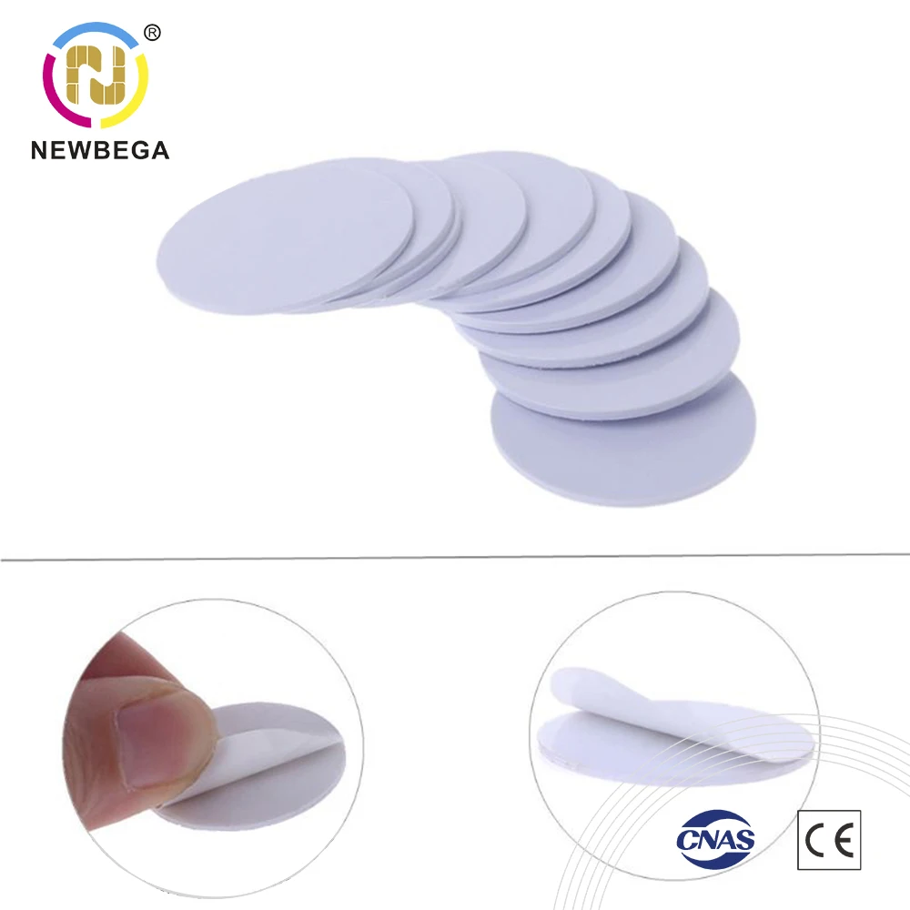 125 KHZ 코인 디스크 PVC 태그 RFID 재기록 가능 칩 T5577 근접 라운드 스티커, 3M 접착제 자체 접착, 5 개, 10 개, 50 개