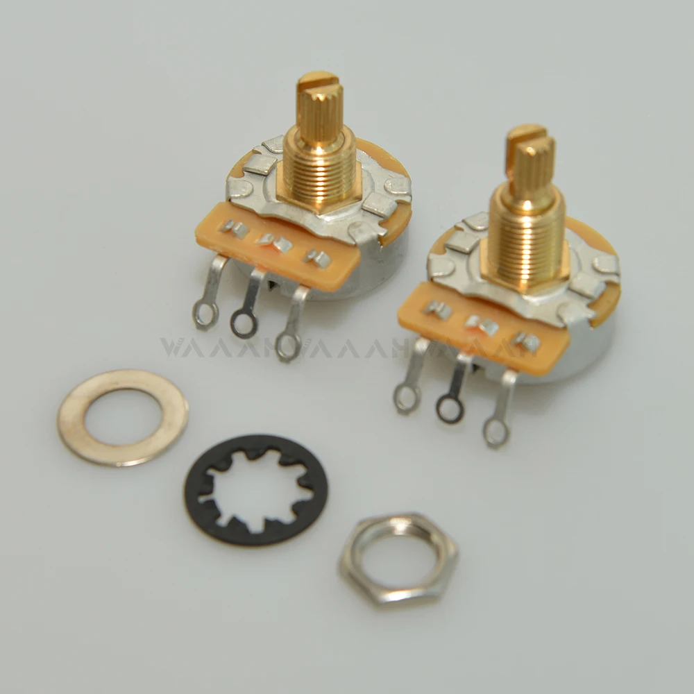 일렉트릭 기타 및 베이스 톤 볼륨 부품용 황동 분할 샤프트 전위차계, 450G 250K/500K 포트, 1 개