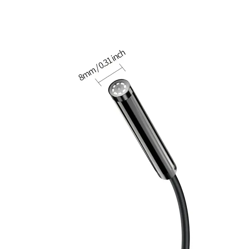IOS용 내시경 검사 스네이크 카메라, IOS용 8mm 720P 보어스코프, IP67 방수 반강성 케이블, 8 LED