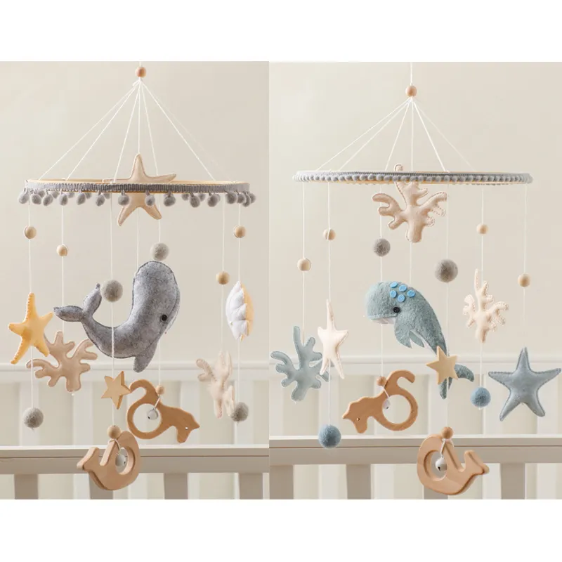 아기용 부드러운 펠트 만화 울 볼 조개껍질 딸랑이 걸이식 침대 벨, 신생아 모바일 유아용 나무 브래킷, 몬테소리 교육 완구 title=아기용 부드러운 펠트 만화 울 볼 조개껍질 딸랑이 걸이식 침대 벨, 신생아 모바일 유아용 나무 브래킷, 몬테소리 교육 완구