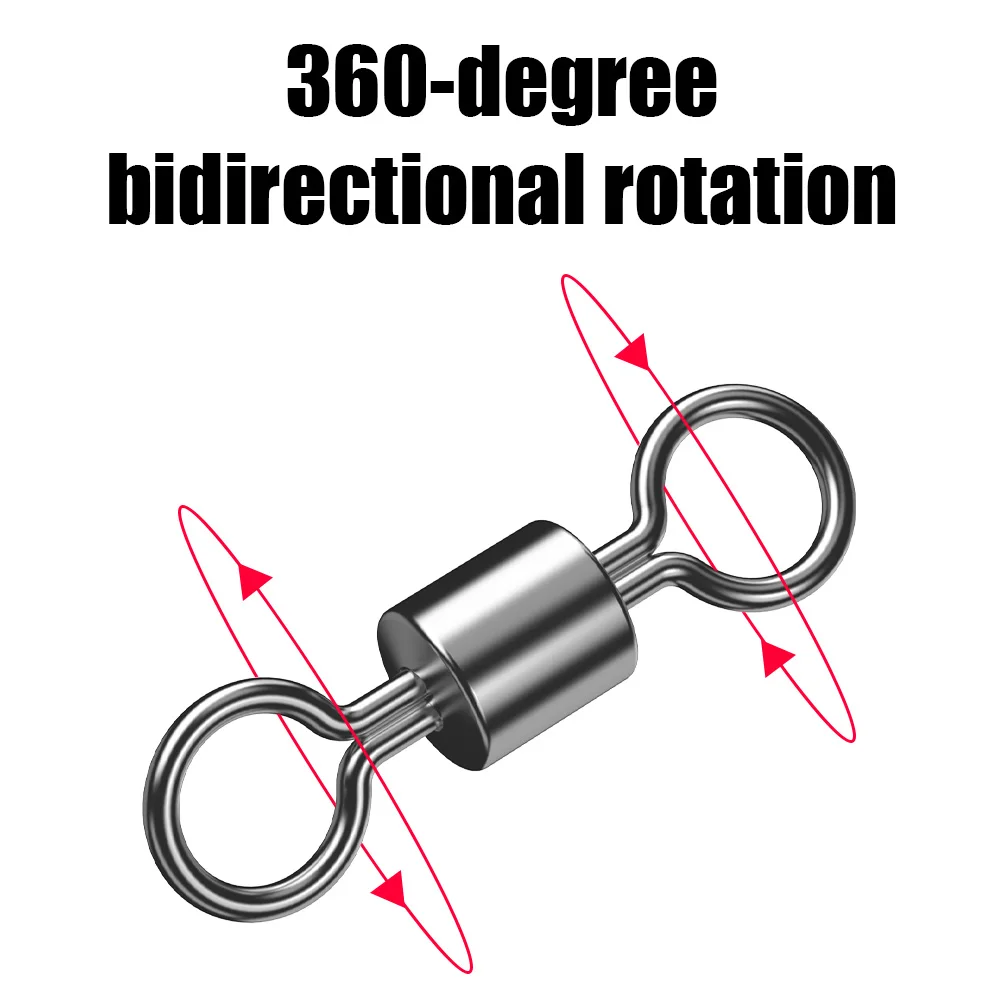 파이크 낚시 액세서리 커넥터 핀 베어링 롤링 회전 스테인레스 스틸 스냅 피쉬 훅 루어 회전 태클 50 개