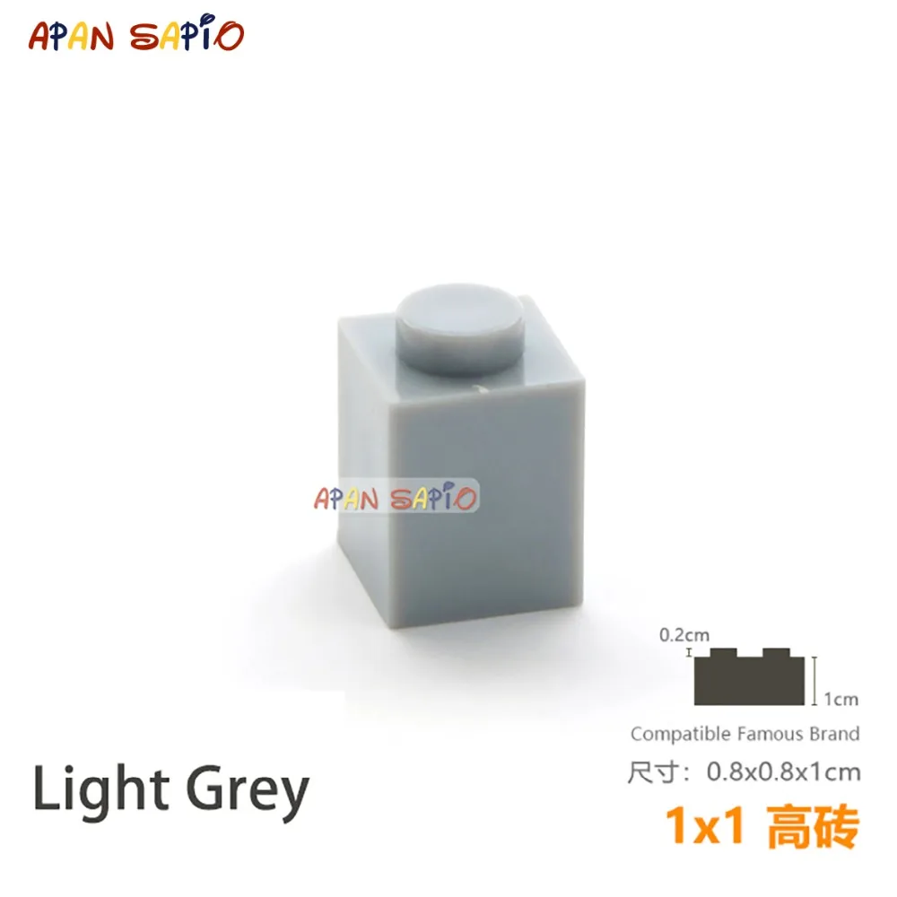 어린이용 DIY 블록 빌딩 벽돌 두꺼운 1X1 교육용 조립 장난감, 브랜드 호환 크기, 50 개 세트