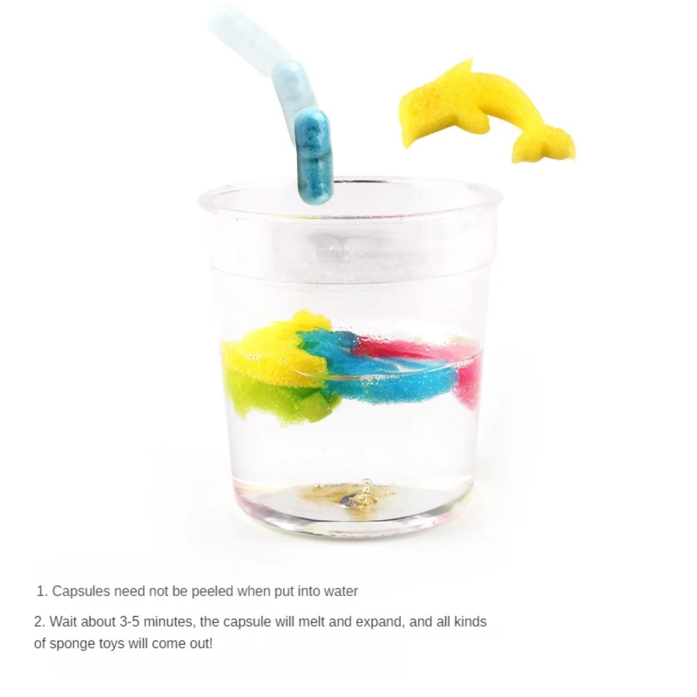 어린이 만화 동물 재미있는 장난감, 물 속에서 더 커짐, 마술 장난감, 부드러운 캡슐, 목욕, 부모-자녀 상호 작용, 물 놀이