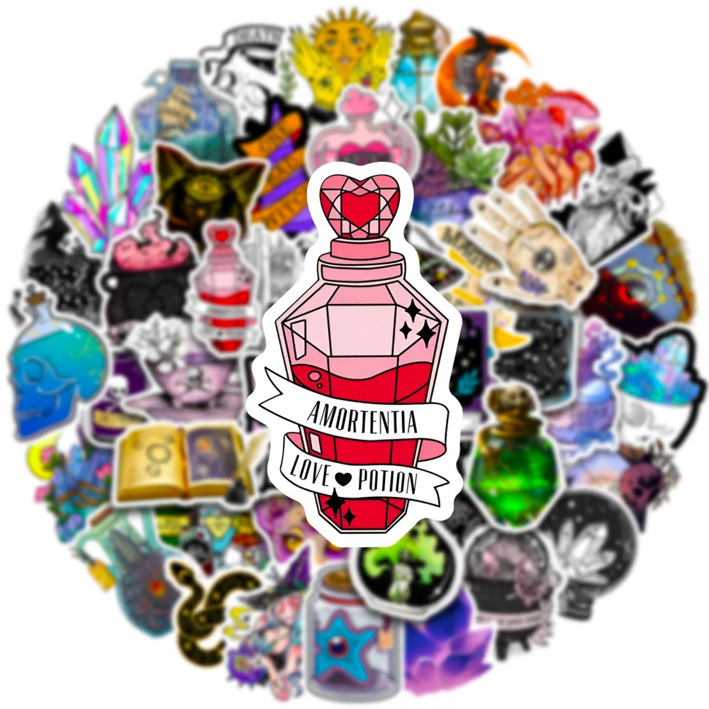 쿨 아트 고딕 마법 약제사 마녀 크리스탈 스티커, 스케이트보드 오토바이 자동차 노트북 재미있는 스티커 데칼, 어린이 장난감, 10 30 50 개
