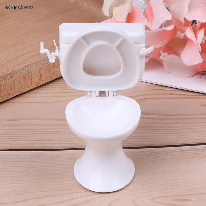 인형 액세서리 빈티지 인형 집 가구 욕실 모델링, 흰색 화장실 인형 집 미니어처 아기 척 장난감